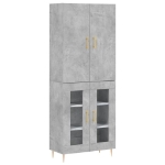 Credenza Grigio Cemento 69,5x34x180 cm in Legno Multistrato