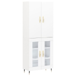 Credenza Bianca 69,5x34x180 cm in Legno Multistrato