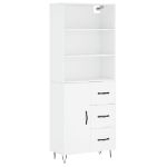 Credenza Bianca 69,5x34x180 cm in Legno Multistrato