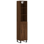 Credenza Rovere Marrone 34,5x34x180 cm in Legno Multistrato