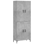 Credenza Grigio Cemento 69,5x34x180 cm in Legno Multistrato