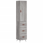 Credenza Grigio Sonoma 34,5x34x180 cm in Legno Multistrato
