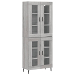 Credenza Grigio Sonoma 69,5x34x180 cm in Legno Multistrato