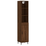 Credenza Rovere Marrone 34,5x34x180 cm in Legno Multistrato