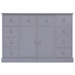 Credenza con 10 Cassetti Grigia 113x30x79 cm in Legno