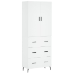 Credenza Bianca 69,5x34x180 cm in Legno Multistrato