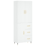 Credenza Bianca 69,5x34x180 cm in Legno Multistrato