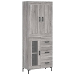 Credenza Grigio Sonoma 69,5x34x180 cm in Legno Multistrato