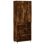 Credenza Rovere Fumo  69,5x34x180 cm in Legno Multistrato