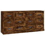 Credenze 2 pz Rovere Fumo in Legno Multistrato