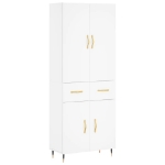 Credenza Bianca 69,5x34x180 cm in Legno Multistrato