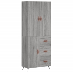 Credenza Grigio Sonoma 69,5x34x180 cm in Legno Multistrato