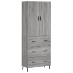 Credenza Grigio Sonoma 69,5x34x180 cm in Legno Multistrato
