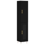 Credenza Nera 34,5x34x180 cm in Legno Multistrato