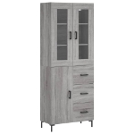 Credenza Grigio Sonoma 69,5x34x180 cm in Legno Multistrato