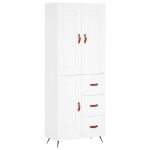 Credenza Bianca 69,5x34x180 cm in Legno Multistrato