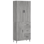 Credenza Grigio Sonoma 69,5x34x180 cm in Legno Multistrato