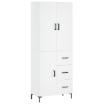 Credenza Bianca 69,5x34x180 cm in Legno Multistrato