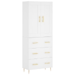 Credenza Bianca 69,5x34x180 cm in Legno Multistrato