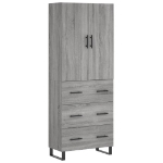 Credenza Grigio Sonoma 69,5x34x180 cm in Legno Multistrato