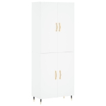 Credenza Bianca 69,5x34x180 cm in Legno Multistrato