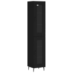 Credenza Nera 34,5x34x180 cm in Legno Multistrato