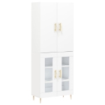 Credenza Bianca 69,5x34x180 cm in Legno Multistrato