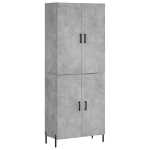 Credenza Grigio Cemento 69,5x34x180 cm in Legno Multistrato