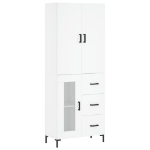 Credenza Bianca 69,5x34x180 cm in Legno Multistrato
