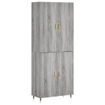 Credenza Grigio Sonoma 69,5x34x180 cm in Legno Multistrato
