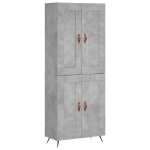 Credenza Grigio Cemento 69,5x34x180 cm in Legno Multistrato