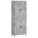 Credenza Grigio Cemento 69,5x34x180 cm in Legno Multistrato
