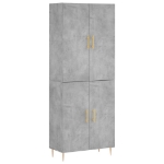 Credenza Grigio Cemento 69,5x34x180 cm in Legno Multistrato