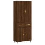 Credenza Rovere Marrone 69,5x34x180 cm in Legno Multistrato