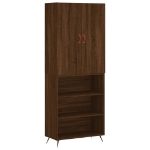 Credenza Rovere Marrone 69,5x34x180 cm in Legno Multistrato