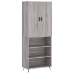 Credenza Grigio Sonoma 69,5x34x180 cm in Legno Multistrato