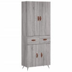 Credenza Grigio Sonoma 69,5x34x180 cm in Legno Multistrato
