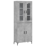 Credenza Grigio Cemento 69,5x34x180 cm in Legno Multistrato