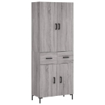 Credenza Grigio Sonoma 69,5x34x180 cm in Legno Multistrato