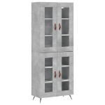 Credenza Grigio Cemento 69,5x34x180 cm in Legno Multistrato