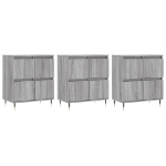 Credenze 3 pz Grigio Sonoma in Legno Multistrato