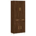 Credenza Rovere Marrone 69,5x34x180 cm in Legno Multistrato
