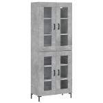 Credenza Grigio Cemento 69,5x34x180 cm in Legno Multistrato