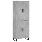 Credenza Grigio Cemento 69,5x34x180 cm in Legno Multistrato