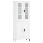Credenza Bianca 69,5x34x180 cm in Legno Multistrato