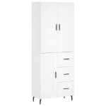 Credenza Bianca 69,5x34x180 cm in Legno Multistrato