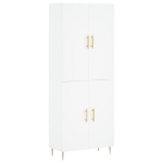 Credenza Bianca 69,5x34x180 cm in Legno Multistrato