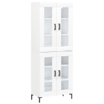 Credenza Bianca 69,5x34x180 cm in Legno Multistrato
