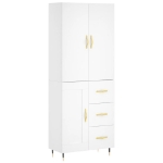 Credenza Bianca 69,5x34x180 cm in Legno Multistrato