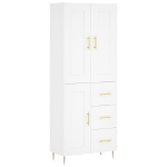 Credenza Bianca 69,5x34x180 cm in Legno Multistrato
